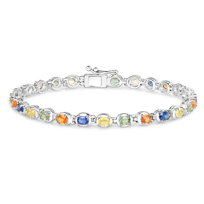 Genuine Multi Sapphire Tennis Bracelet