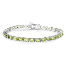 Load image into Gallery viewer, Genuine Green Peridot Tennis Bracelet