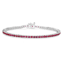 Load image into Gallery viewer, Genuine Pink Ruby Tennis Bracelet