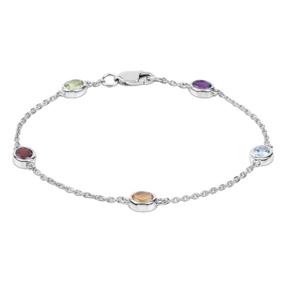 Genuine Multi Stones By The Yard Bracelet
