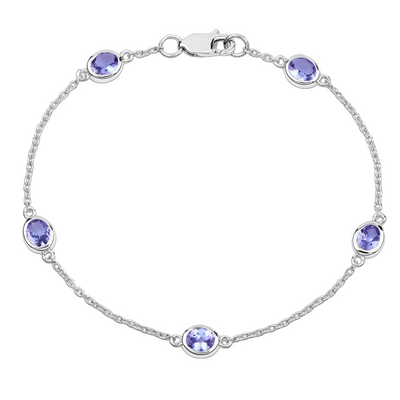 Genuine Purple Tanzanite By The Yard Bracelet