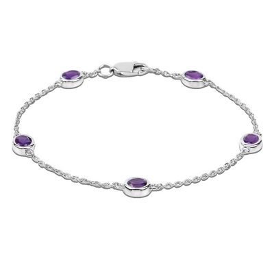 Genuine Purple Amethyst By The Yard Bracelet