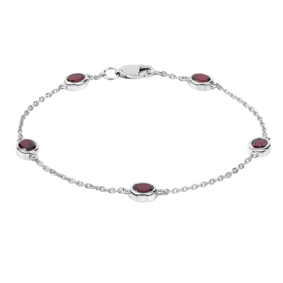 Genuine Garnet By The Yard Dainty Bracelet