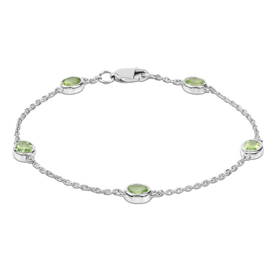 Genuine Green Peridot By The Yard Bracelet