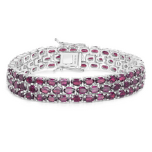Load image into Gallery viewer, Genuine Rhodolite Tennis Bracelet