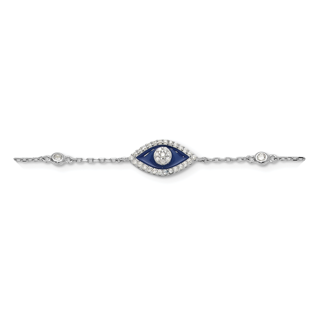Cubic Zirconia Enamel Evil Eye Bracelet