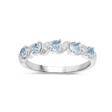 Load image into Gallery viewer, Genuine Aquamarine 5 Stone Ring