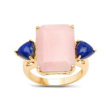 Load image into Gallery viewer, Natural Pink Opal 3 Stone Ring