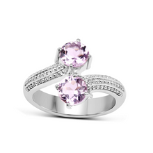 Load image into Gallery viewer, Natural Amethyst Bypass Engagement Ring