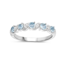 Load image into Gallery viewer, Genuine Aquamarine 5 Stone Ring