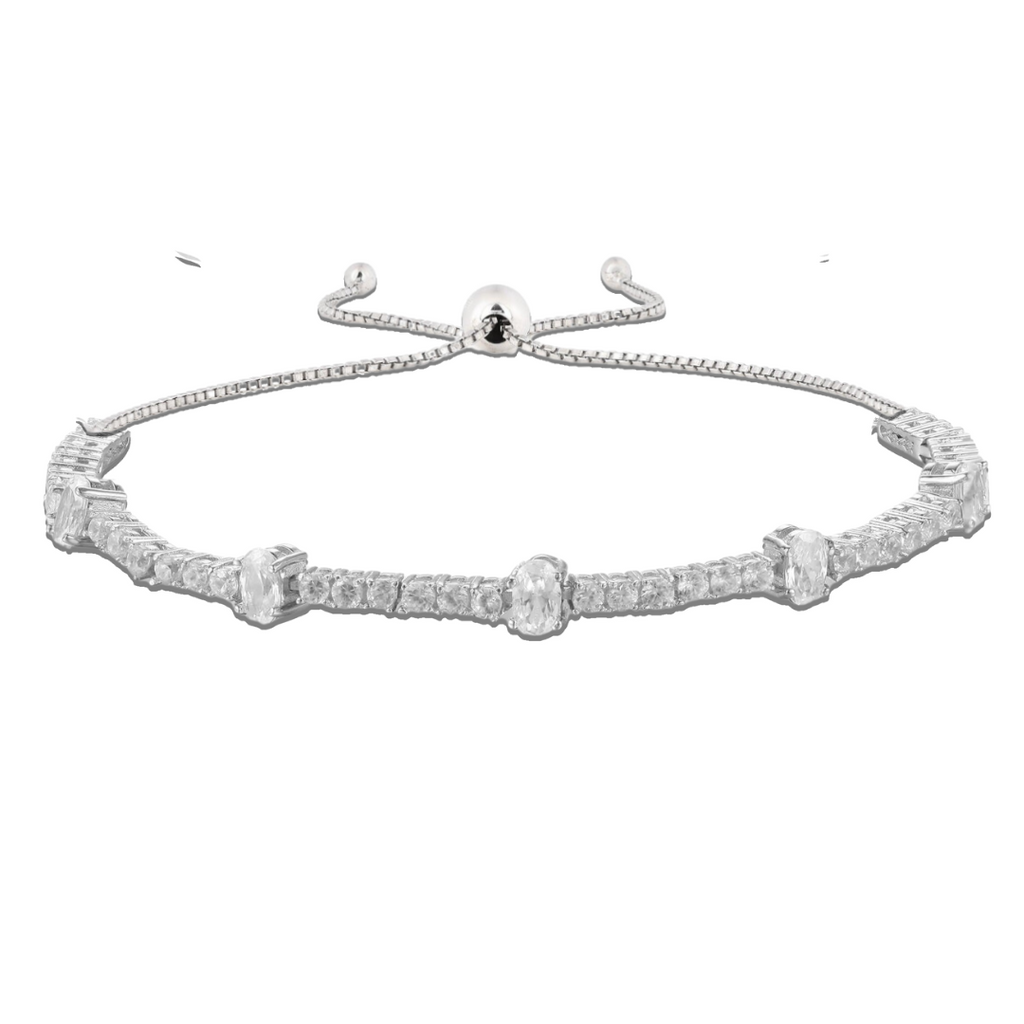 White Zircon Adjustable Bracelet
