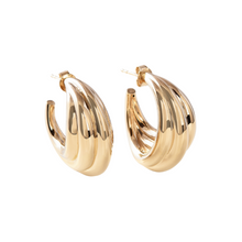 Load image into Gallery viewer, 18K Gold Vermeil Layered Hoop Earrings