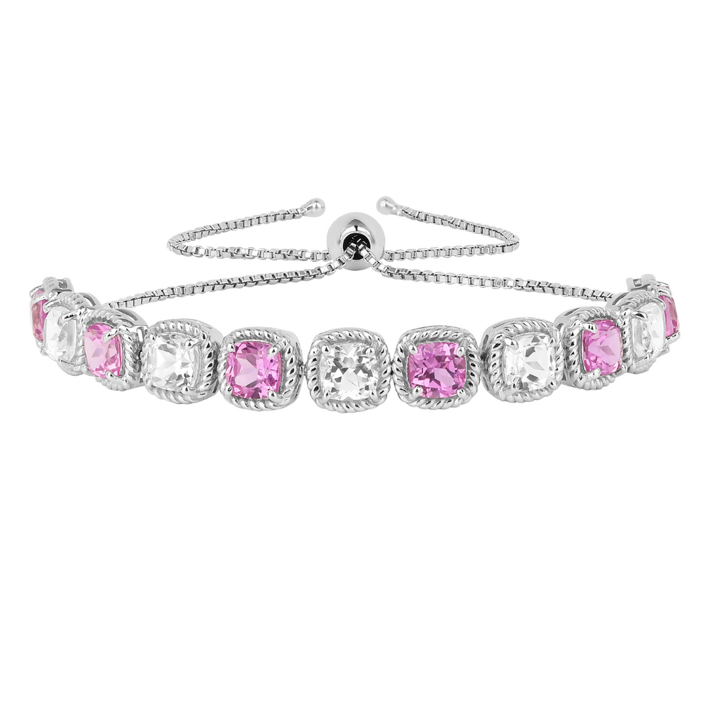 Lab Grown Pink Sapphire Tennis Bracelet