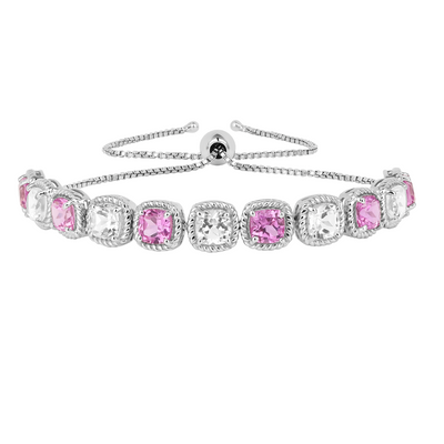 Lab Grown Pink Sapphire Tennis Bracelet