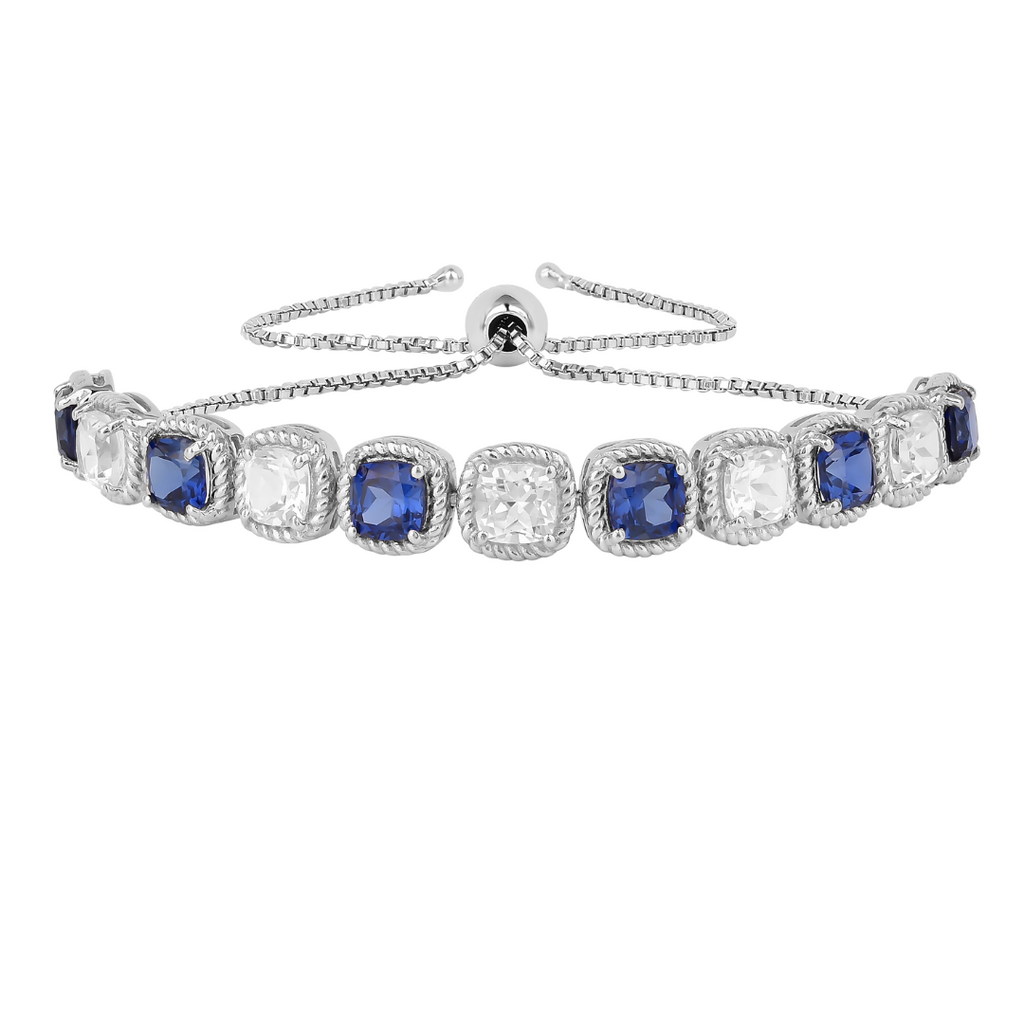 Created Blue Sapphire Tennis Bracelet