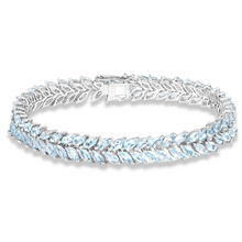Load image into Gallery viewer, Natural Aquamarine Silver Bracelet