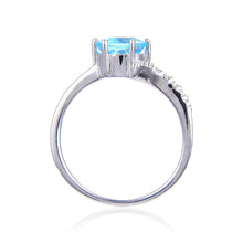 Load image into Gallery viewer, gift for her, gift for mom, anniversary gift design, birthday gift design, wedding gift, proposal ring, elegant ring design, blue gemstone ring