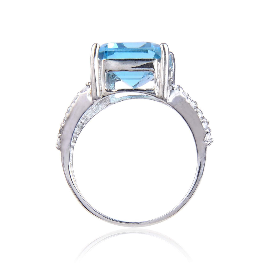 Emerald cut topaz ring, november birthstone ring, gift for her, gift for mom