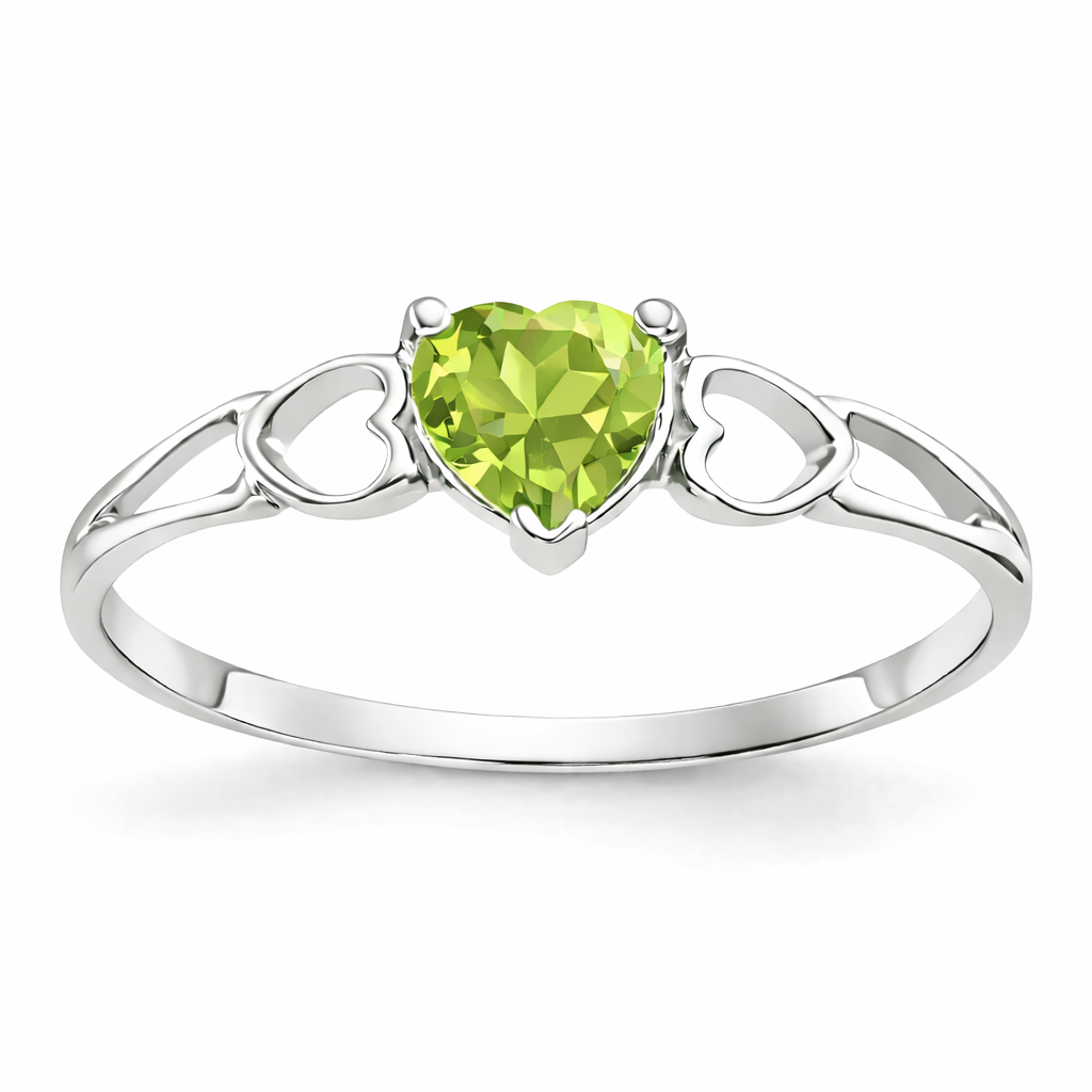 Gold Genuine Heart Birthstone Ring