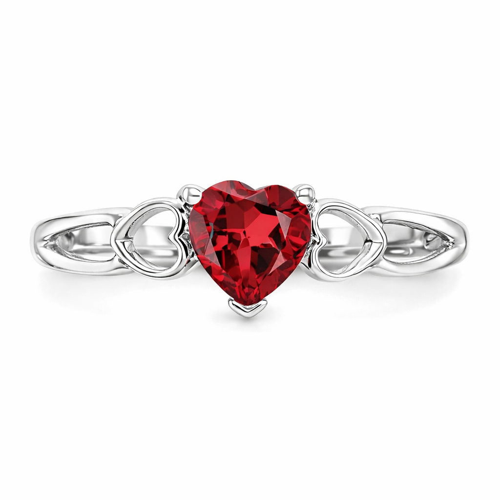 Gold Genuine Heart Birthstone Ring