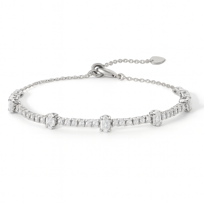 White Zircon Adjustable Bracelet