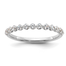 Load image into Gallery viewer, 14K Gold Lab Grown Diamond Half Eternity Band Ring Fine Color Jewels 14k gold jewelry, 14k White Gold, 14K White Gold Lab Grown Diamond wedding gift, Bezel Diamond Eternity Band, bezel diamond ring, Bezel-Set Wedding Ring, DIAMOND STACKING RING, dla-dm-discount-all-145099, fine color jewels, half Eternity Band, Lab Diamond Band, QG, ring stacking, stacking ring