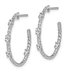 Load image into Gallery viewer, 14K White Gold Lab Diamond J Hoop Earrings Fine Color Jewels 14k Gold Earrings, best gift for girls, best gift for women, Christmas gift, Circle Earrings, circular post earrings, Diamond Circle Hoop, Diamond Earrings, Diamond Jewelry, dla-dm-discount-all-145099, dla-dm-discount-all-154898, fron hoop earrings, gift for her, Gift for Mom, gift for women, gift from daughter, Gold Hoop Earrings, j hoops, Lab Grown Diamond, open circle earrings, Valentine&#39;s Day gift, Wedding Earrings