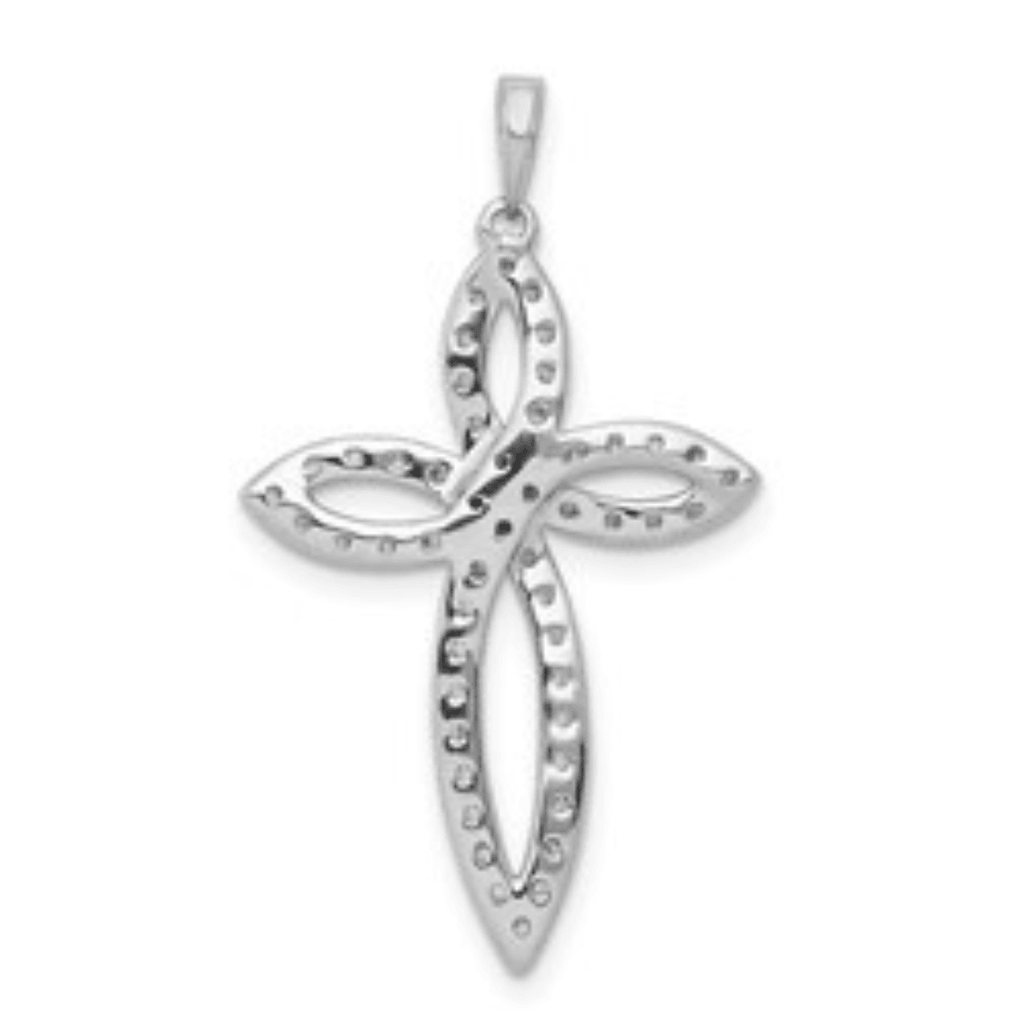 14K White Gold Lab Grown Diamond Cross Pendant Fine Color Jewels dla-dm-discount-all-153807