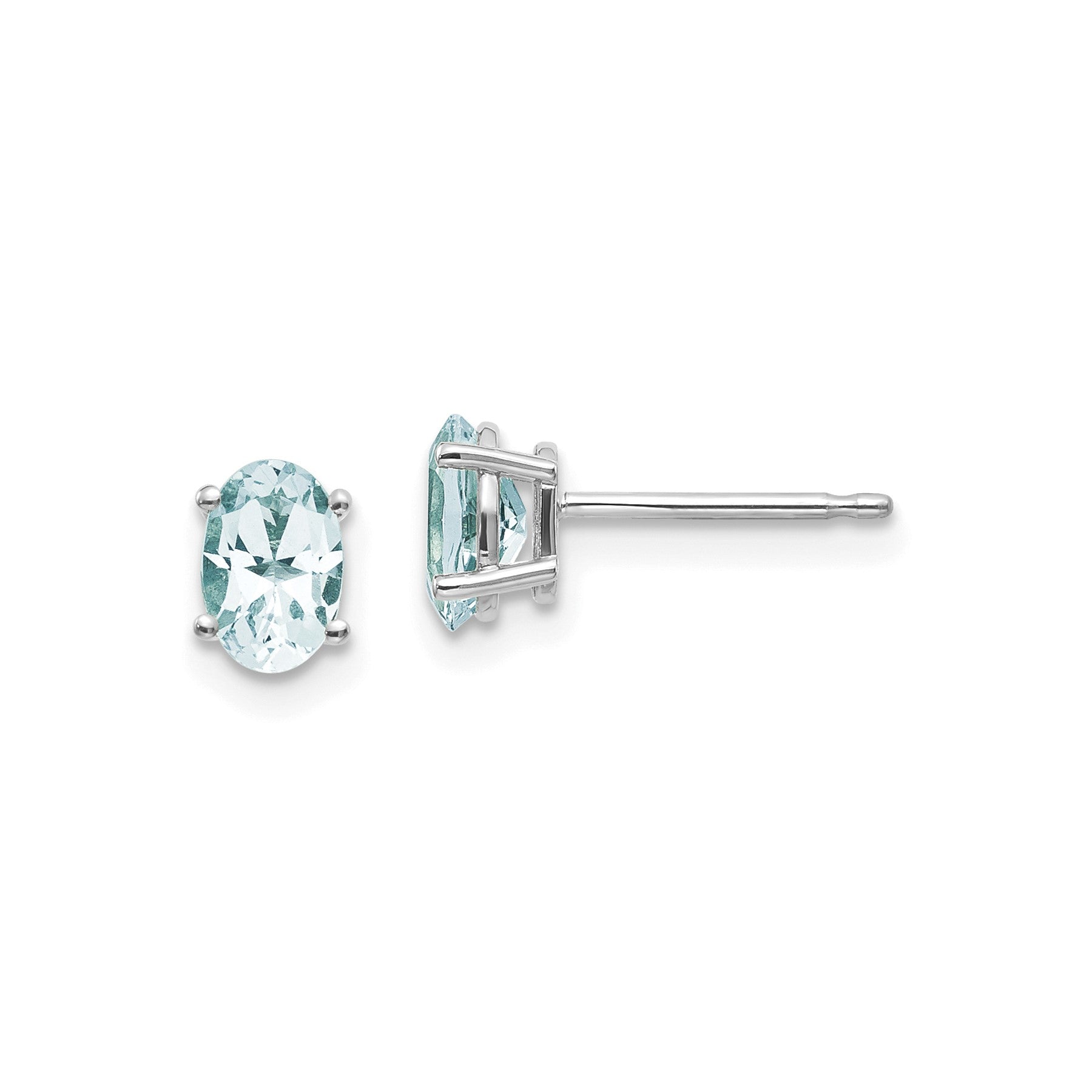 14k White Gold Aquamarine Earrings