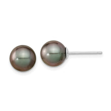 Load image into Gallery viewer, 14k White Gold Black Tahitian Pearl Ball Earrings Fine Color Jewels ball earrings, black pearl drop earrings, black pearl earrings, black pearl earrings tiffany, black pearls, black tahitian pearl earrings, gold black pearls earrings, gold tahitian pearl earrings, mikimoto black pearl earrings, pearl earrings black friday, QG, tahiti black pearls, tahitian black pearl earrings, tahitian pearl 14k gold earrings, tahitian pearl drop earrings, tahitian pearl earrings