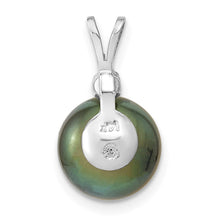 Load image into Gallery viewer, 14k Gold Round Black Tahitian Pearl Diamond Pendant Fine Color Jewels QG, tahiti pearl pendant, tahitian black pearl pendant, tahitian pendant