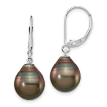 Load image into Gallery viewer, 14K Gold Black Tahitian Dangle Earrings Fine Color Jewels ball earrings, black pearl drop earrings, black pearl earrings, black pearl earrings tiffany, black pearls, black tahitian pearl earrings, gold black pearls earrings, gold tahitian pearl earrings, mikimoto black pearl earrings, pearl earrings black friday, QG, tahiti black pearls, tahitian black pearl earrings, tahitian pearl 14k gold earrings, tahitian pearl drop earrings, tahitian pearl earrings