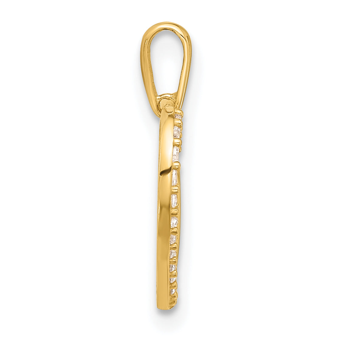 14k Gold Cubic Zirconia Heart with Infinity Pendant