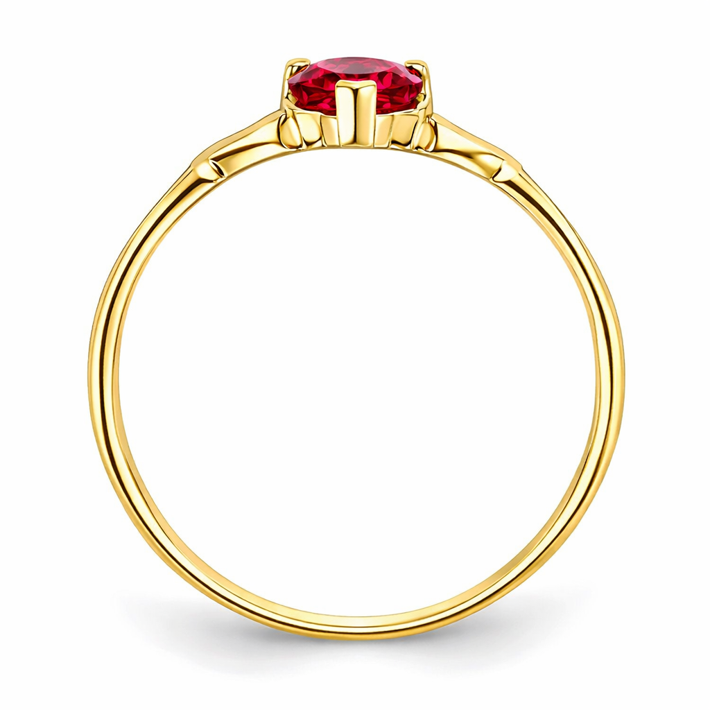Gold Genuine Heart Birthstone Ring