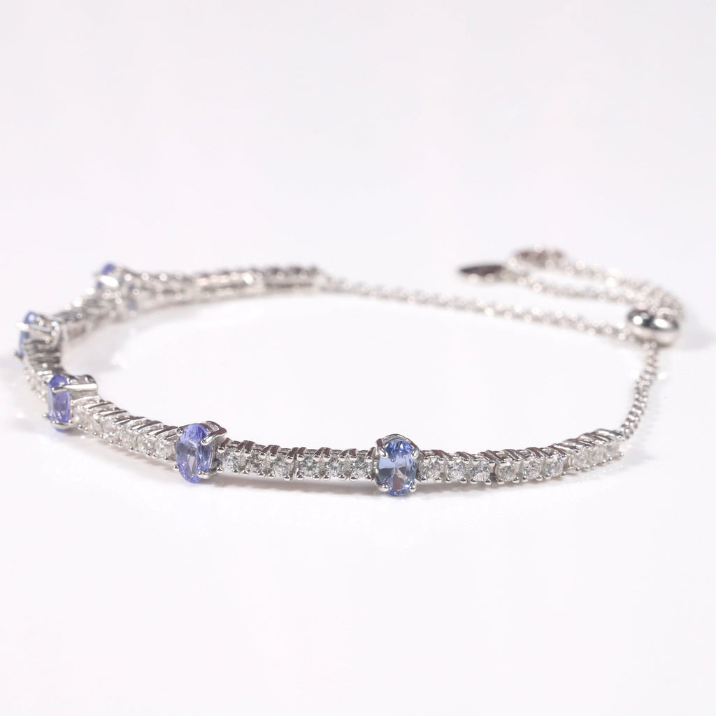 tennis bracelet tanzanite bracelet bracelet for women natural tanzanite sterling silver tanzanite jewelry dainty bracelet unique jewelry gift adjustable bracelet handmade tanzanite gem stone bracelet blue stone bracelet Beaded Bracelets - FineColorJewels