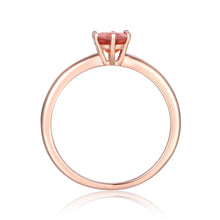 Load image into Gallery viewer, Genuine Spessartite Garnet One Carat Solitaire Ring | Rose Gold Plated Sterling Silver Ring | Solitaire Ring - FineColorJewels