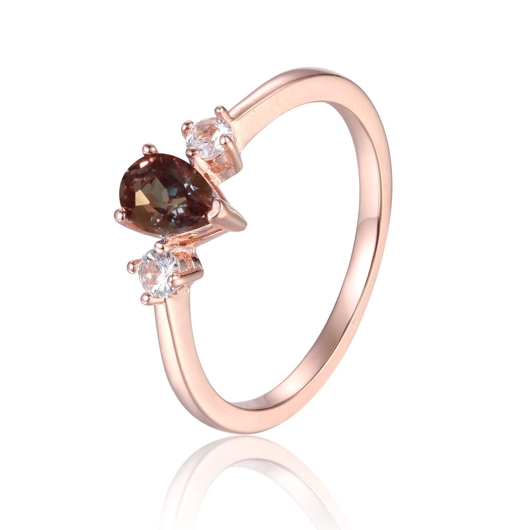 Alexandrite Engagement Ring in Rose Gold