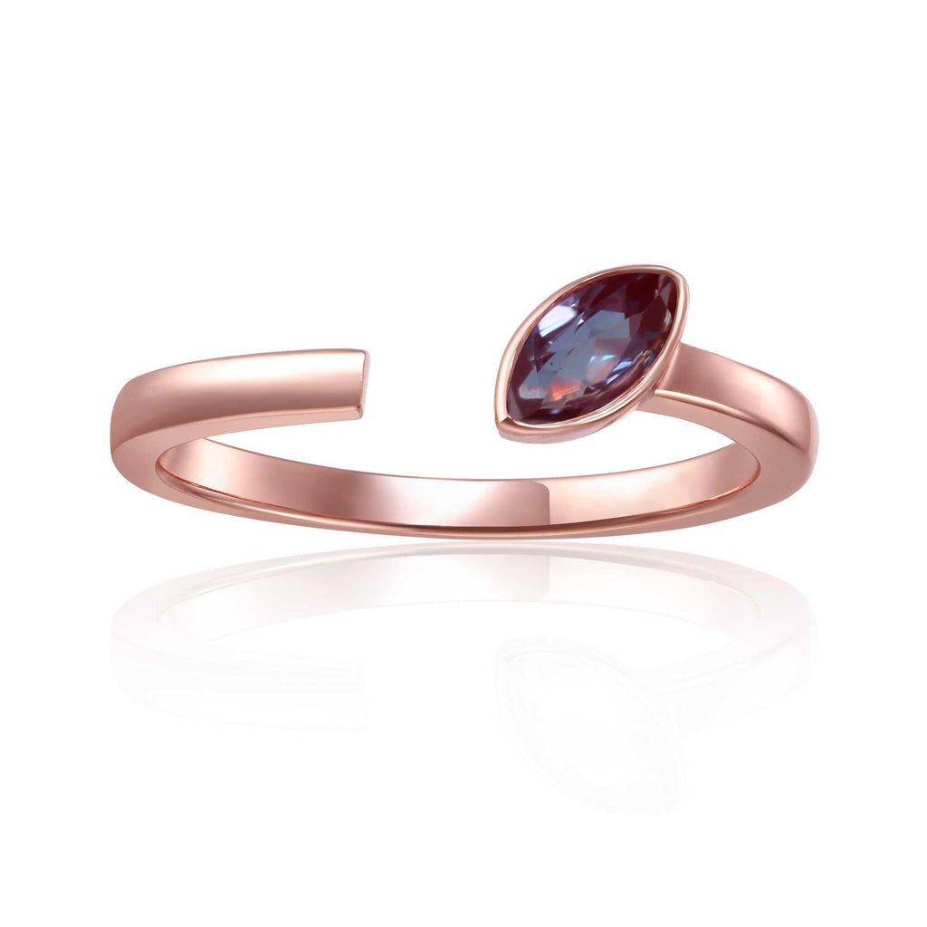 Created Alexandrite June Birthstone Marquise Ring - FineColorJewels