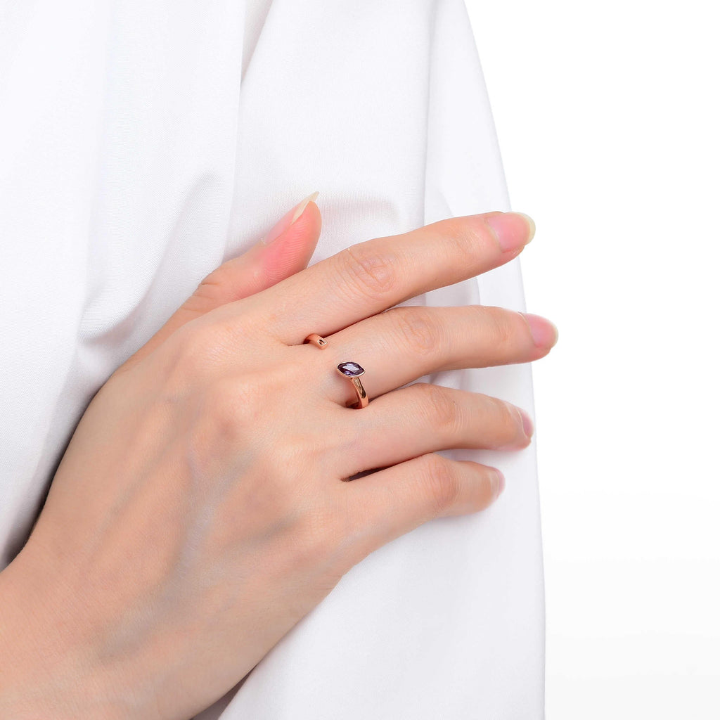 Created Alexandrite June Birthstone Marquise Ring - FineColorJewels