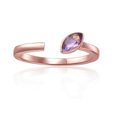 Load image into Gallery viewer, February Birthstone Ring, Purple Amethyst Simple Ring, Solitaire Ring for Women