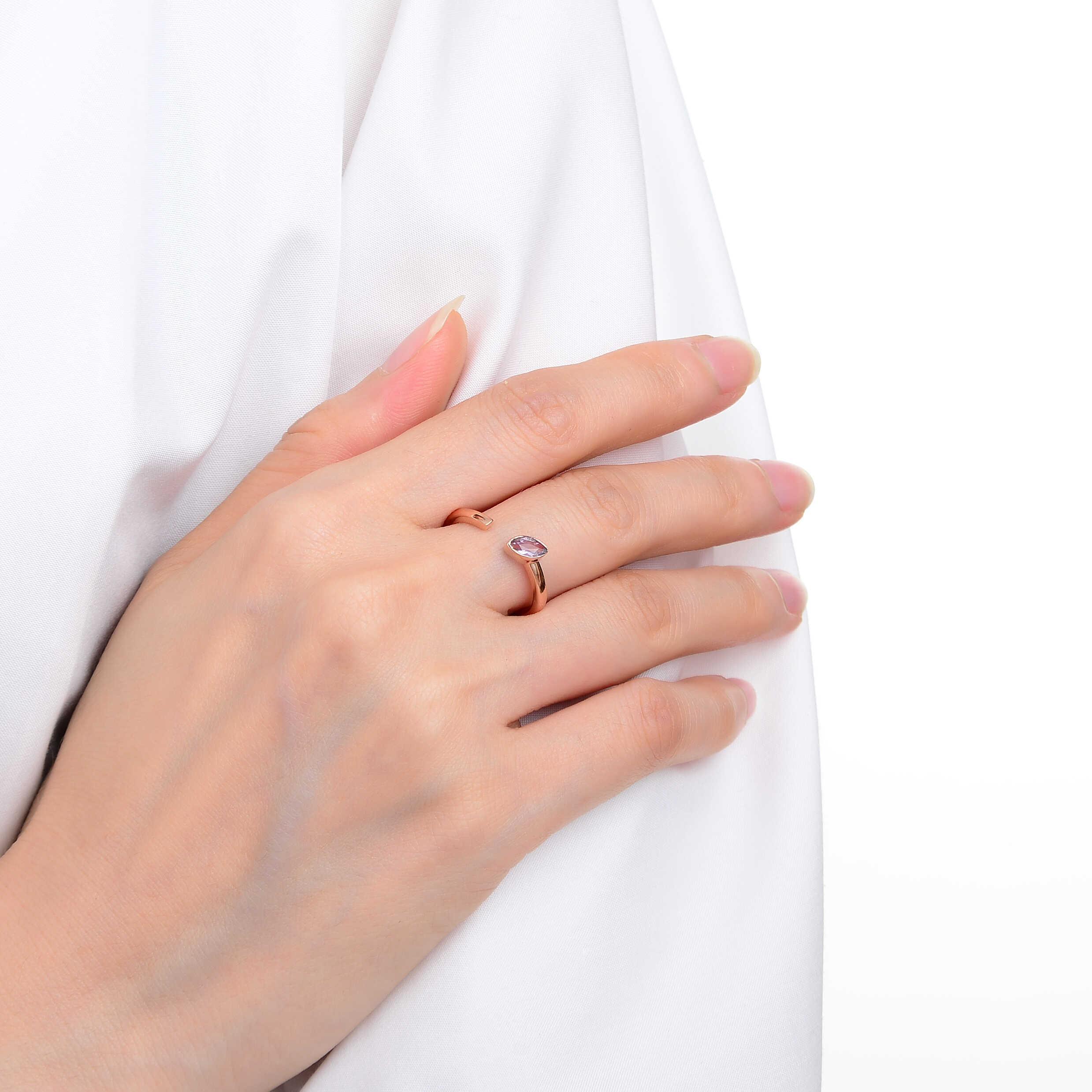 February Birthstone Ring, Purple Amethyst Simple Ring, Solitaire Ring for Women