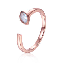 Load image into Gallery viewer, March Birthstone Ring, Aquamarine Simple Ring, Solitaire Ring for Women