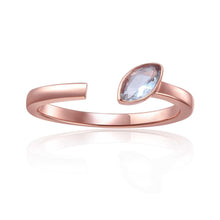 Load image into Gallery viewer, March Birthstone Ring, Aquamarine Simple Ring, Solitaire Ring for Women