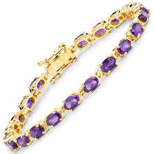 Load image into Gallery viewer, Genuine Purple Amethyst Tennis Bracelet Silver