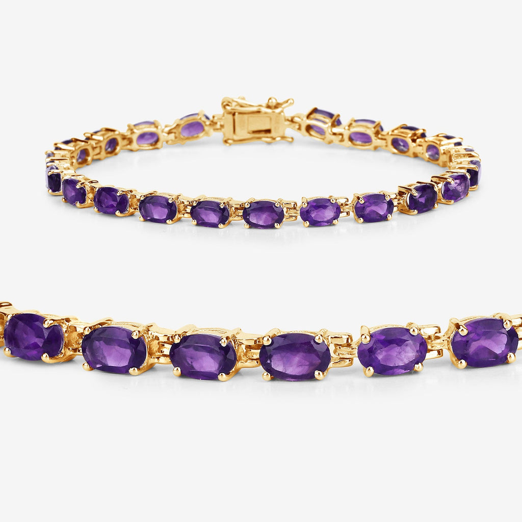 Genuine Purple Amethyst Tennis Bracelet Silver