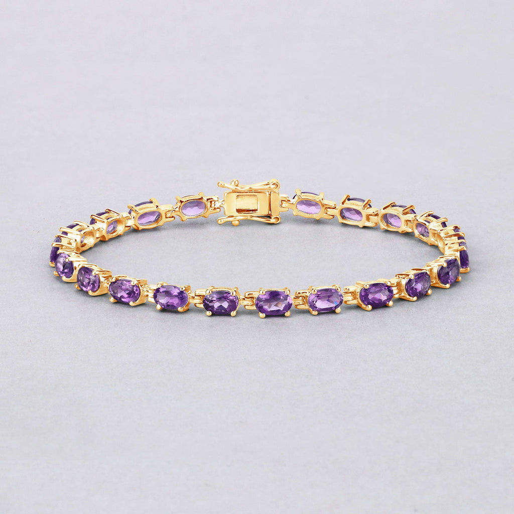 Genuine Purple Amethyst Tennis Bracelet Silver