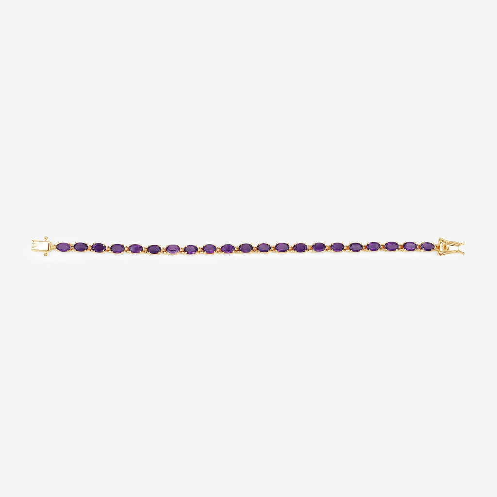 Genuine Purple Amethyst Tennis Bracelet Silver
