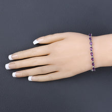 Load image into Gallery viewer, Natural Purple Amethyst Silver Tennis Bracelet Womens