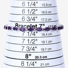 Load image into Gallery viewer, Natural Purple Amethyst Silver Tennis Bracelet Womens