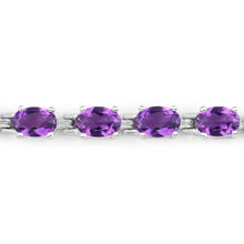 Load image into Gallery viewer, Natural Purple Amethyst Silver Tennis Bracelet Womens
